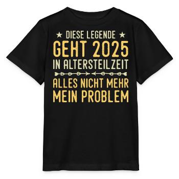 Retraite partielle 2025 Approche de la retraite - T-shirt bio MINI CREATOR Stanley/Stella Enfant - noir - Devant - Mikhail (115cm)