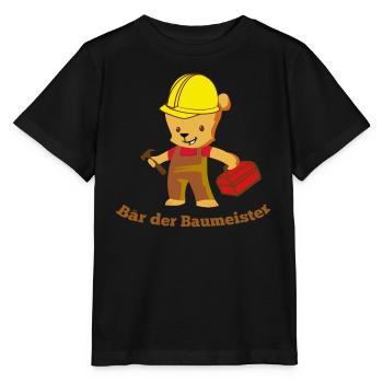 Bär der Baumeister - Stanley/Stella Kinder T-Shirt MINI CREATOR  - Schwarz - Vorne - Mikhail (115cm)