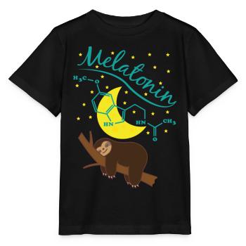 Süßes schlafendes Faultier mit Melatonin Formel - Stanley/Stella Kinder T-Shirt MINI CREATOR  - Schwarz - Vorne - Mikhail (115cm)