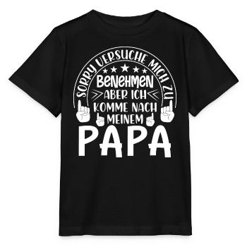 SORRY VERSUCHE MICH ZU BENEHMEN, ABER ICH ... - Stanley/Stella Kinder T-Shirt MINI CREATOR  - Schwarz - Vorne - Mikhail (115cm)