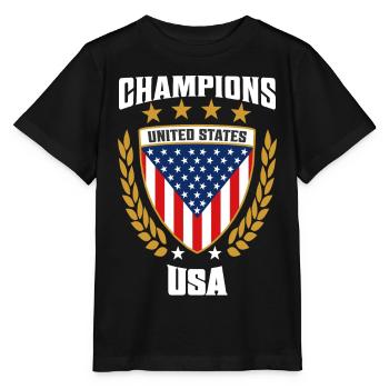 Champions USA - Célébrez la fierté américaine - T-shirt bio MINI CREATOR Stanley/Stella Enfant - noir - Devant - Mikhail (115cm)