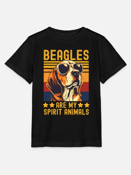 Beagle mit sonnenbrille retro - Stanley/Stella Kinder T-Shirt MINI CREATOR - Schwarz