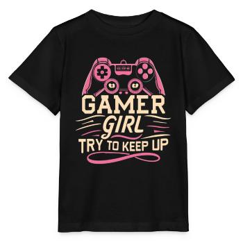 Gamer Girl essaie de suivre - T-shirt bio MINI CREATOR Stanley/Stella Enfant - noir - Devant - Mikhail (115cm)