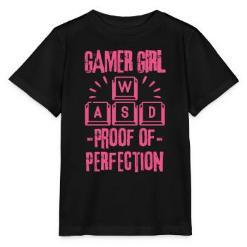 Gamer girl Proof of Perfection - Stanley/Stella MINI CREATOR Kids’ T-Shirt - black - Front - Mikhail (115cm)