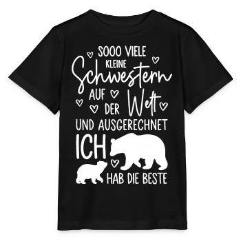 So viele Schwestern Eisbär Beste kleine Schwester - Stanley/Stella Kinder T-Shirt MINI CREATOR  - Schwarz - Vorne - Mikhail (115cm)
