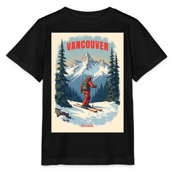 Paysages de montagne de Vancouver - T-shirt bio MINI CREATOR Stanley/Stella Enfant - noir - Devant - Mikhail (115cm)