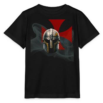 Casque médiéval des Templiers - T-shirt bio MINI CREATOR Stanley/Stella Enfant - noir - Devant - Mikhail (115cm)