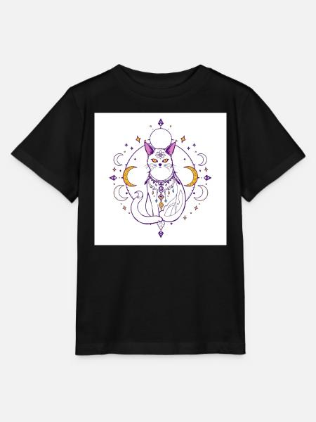 mystisch-Katze-Mond-himmlisch-A - Stanley/Stella Kinder T-Shirt MINI CREATOR - Schwarz