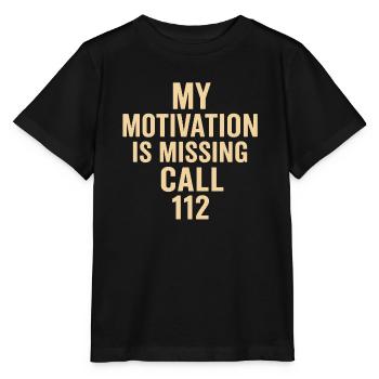 Motivation disparue Appelez le 112 - T-shirt bio MINI CREATOR Stanley/Stella Enfant - noir - Devant - Mikhail (115cm)