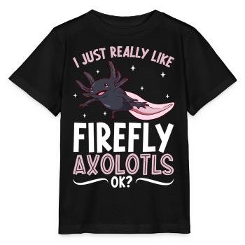 J’adore mon Luciole Axolotl - T-shirt bio MINI CREATOR Stanley/Stella Enfant - noir - Devant - Mikhail (115cm)