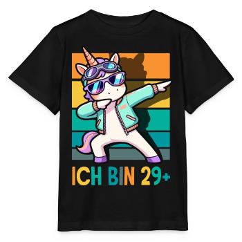 Ich Bin 29 Plus Einhorn Geburtstag - Stanley/Stella Kinder T-Shirt MINI CREATOR  - Schwarz - Vorne - Mikhail (115cm)