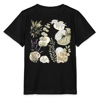 Natural Watercolor Botany - Stanley/Stella MINI CREATOR Kids’ T-Shirt - black - Front - Mikhail (115cm)