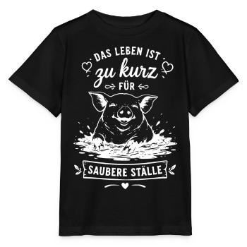 Zu kurz fürs Saubere Ställe - Stanley/Stella Kinder T-Shirt MINI CREATOR  - Schwarz - Vorne - Mikhail (115cm)