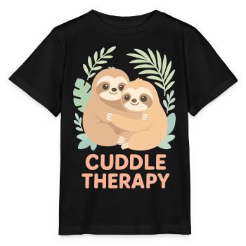 Cuddle Therapy: Cute sloths in the jungle - Stanley/Stella MINI CREATOR Kids’ T-Shirt - black - Front - Mikhail (115cm)