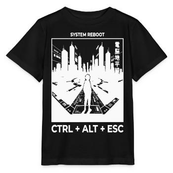 System Reboot Skyline - Stanley/Stella Kinder T-Shirt MINI CREATOR  - Schwarz - Vorne - Mikhail (115cm)