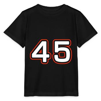 Symbole numérique 45 - T-shirt bio MINI CREATOR Stanley/Stella Enfant - noir - Devant - Mikhail (115cm)