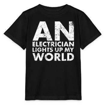 Un électricien illumine mon monde pour Lineman - T-shirt bio MINI CREATOR Stanley/Stella Enfant - noir - Devant - Mikhail (115cm)