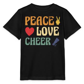 Peace Love Cheer Design Für Cheerleader Cheer - Stanley/Stella Kinder T-Shirt MINI CREATOR  - Schwarz - Vorne - Mikhail (115cm)