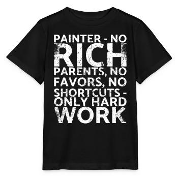 Painter_ pas de parents riches, pas de parents - T-shirt bio MINI CREATOR Stanley/Stella Enfant - noir - Devant - Mikhail (115cm)