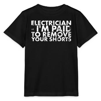 Elektricien ik betaal om te verwijderen - Stanley/Stella Kinder-T-shirt MINI CREATOR  - zwart - Voor - Mikhail (115cm)