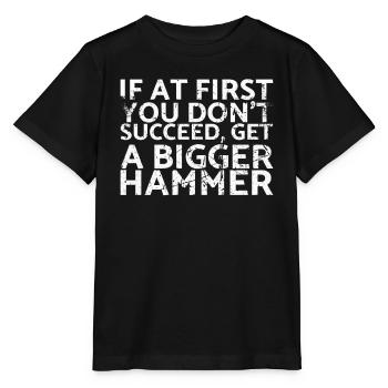 Si vous ne réussissez pas au début, obtenez - T-shirt bio MINI CREATOR Stanley/Stella Enfant - noir - Devant - Mikhail (115cm)