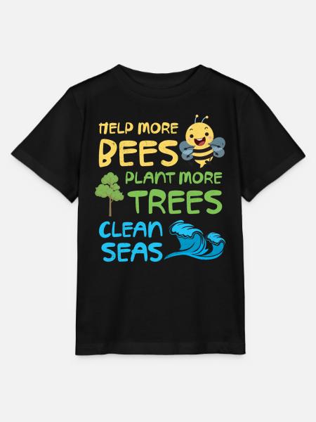 Helfen Sie Mehr Bienen, Pflanzen Sie Mehr Bäume, - Stanley/Stella Kinder T-Shirt MINI CREATOR - Schwarz