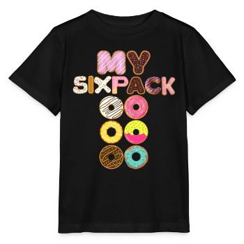 Donuts My Sixpack Sprinkles Sweets Junk Food - Stanley/Stella Kinder T-Shirt MINI CREATOR  - Schwarz - Vorne - Mikhail (115cm)