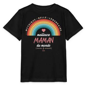 Meilleure maman du monde - T-shirt bio MINI CREATOR Stanley/Stella Enfant - noir - Devant - Mikhail (115cm)