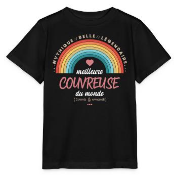 Meilleure couvreuse du monde - T-shirt bio MINI CREATOR Stanley/Stella Enfant - noir - Devant - Mikhail (115cm)