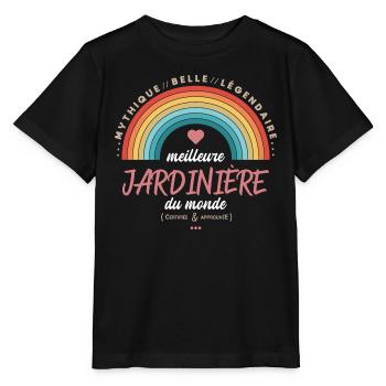Meilleure jardinière du monde - T-shirt bio MINI CREATOR Stanley/Stella Enfant - noir - Devant - Mikhail (115cm)