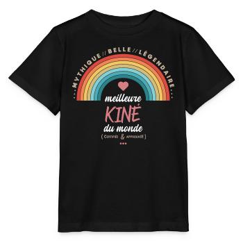 Meilleure kiné du monde - T-shirt bio MINI CREATOR Stanley/Stella Enfant - noir - Devant - Mikhail (115cm)