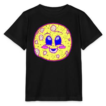 Lune laide Kawaii - T-shirt bio MINI CREATOR Stanley/Stella Enfant - noir - Devant - Mikhail (115cm)