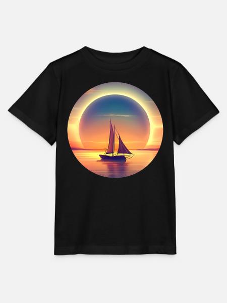 Segeln in den Sonnenuntergang - Stanley/Stella Kinder T-Shirt MINI CREATOR - Schwarz