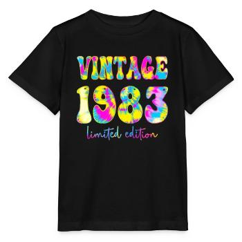 Vintage 1983 Limited Edition Batik, Geburtstag gif - Stanley/Stella Kinder T-Shirt MINI CREATOR  - Schwarz - Vorne - Mikhail (115cm)