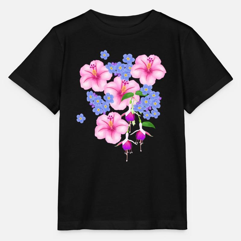 Fleurs, fleurs - T-shirt bio MINI CREATOR Stanley/Stella Enfant - noir