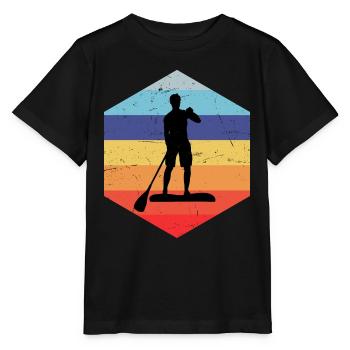 Sup Standup Paddle Paddle Garçons - T-shirt bio MINI CREATOR Stanley/Stella Enfant - noir - Devant - Mikhail (115cm)