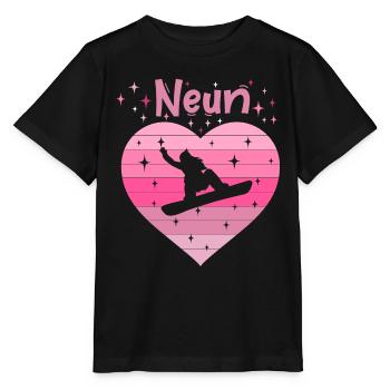 9. Geburstag Snowboard Skiurlaub Mädchen Tochter - Stanley/Stella Kinder T-Shirt MINI CREATOR  - Schwarz - Vorne - Mikhail (115cm)