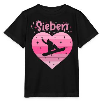 7. Geburstag Snowboard Skiurlaub Mädchen Tochter - Stanley/Stella Kinder T-Shirt MINI CREATOR  - Schwarz - Vorne - Mikhail (115cm)