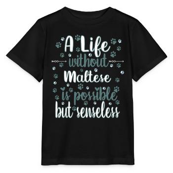 Hund Leben Liebe Hunderasse Malteser - Stanley/Stella Kinder T-Shirt MINI CREATOR  - Schwarz - Vorne - Mikhail (115cm)