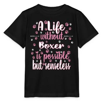 Leben Liebe Hunderasse Boxer Hund - Stanley/Stella Kinder T-Shirt MINI CREATOR  - Schwarz - Vorne - Mikhail (115cm)