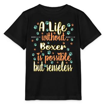 Leben Liebe Hunderasse Boxer Hund - Stanley/Stella Kinder T-Shirt MINI CREATOR  - Schwarz - Vorne - Mikhail (115cm)