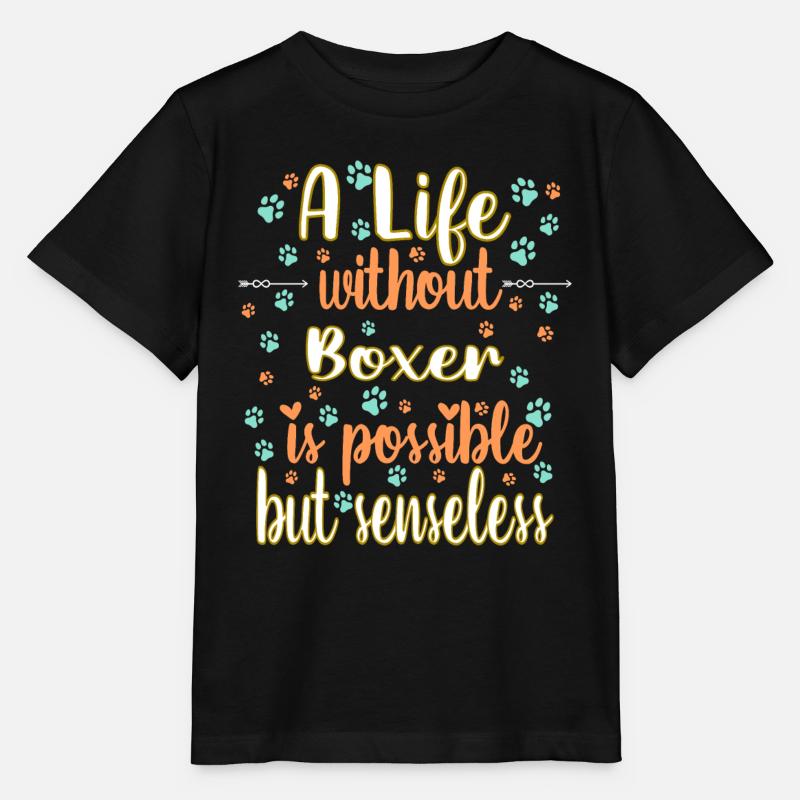 Leben Liebe Hunderasse Boxer Hund - Stanley/Stella Kinder T-Shirt MINI CREATOR  - Schwarz