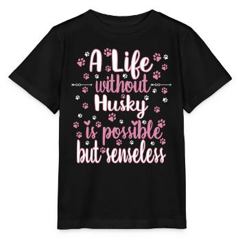 Leben Liebe Hunderasse Husky Hund - Stanley/Stella Kinder T-Shirt MINI CREATOR  - Schwarz - Vorne - Mikhail (115cm)