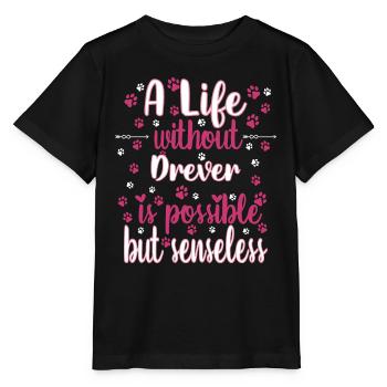 Hund Leben Liebe Hunderasse Drever - Stanley/Stella Kinder T-Shirt MINI CREATOR  - Schwarz - Vorne - Mikhail (115cm)