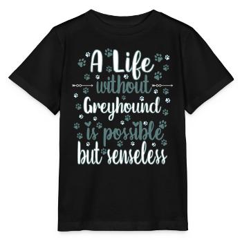 Hund Leben Liebe Hunderasse Greyhound - Stanley/Stella Kinder T-Shirt MINI CREATOR  - Schwarz - Vorne - Mikhail (115cm)