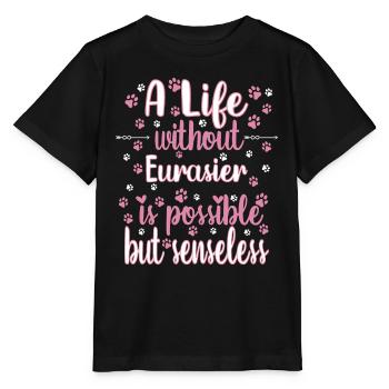 Hund Leben Liebe Hunderasse Eurasier - Stanley/Stella Kinder T-Shirt MINI CREATOR  - Schwarz - Vorne - Mikhail (115cm)