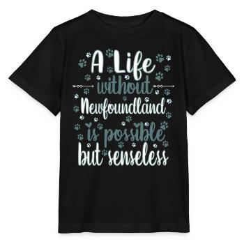 Hund Leben Liebe Hunderasse Neufundländer - Stanley/Stella Kinder T-Shirt MINI CREATOR  - Schwarz - Vorne - Mikhail (115cm)