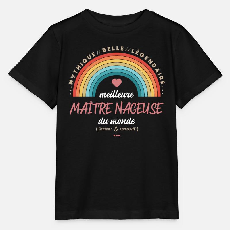 Meilleure maitre nageuse du monde - T-shirt bio MINI CREATOR Stanley/Stella Enfant - noir