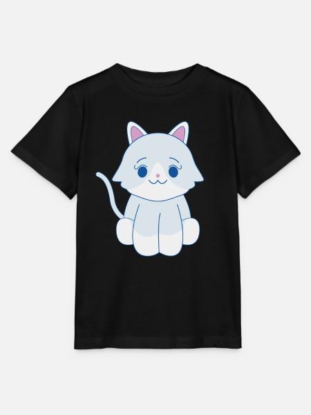 Weiße Katze - Stanley/Stella Kinder T-Shirt MINI CREATOR  - Schwarz