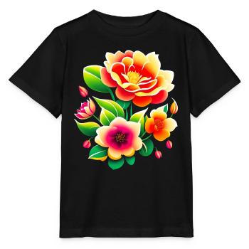 Bouquet de fleurs - T-shirt bio MINI CREATOR Stanley/Stella Enfant - noir - Devant - Mikhail (115cm)